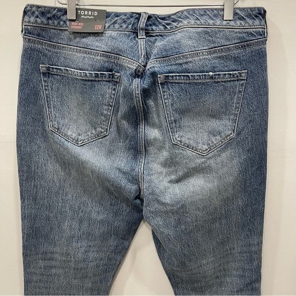 Torrid High-Rise Straight Jeans Raw Hem Size 12 Regular - Picture 8 of 11
